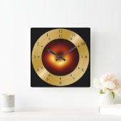Time Machine Clock~Messier 87 Galaxy~Black Hole ~ Vierkante Klok (Huis)