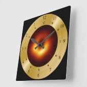 Time Machine Clock~Messier 87 Galaxy~Black Hole ~ Vierkante Klok (Hoek)