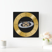 Time Machine Clock ~ Mooi Saturnus ~ Vierkante Klok (Huis)