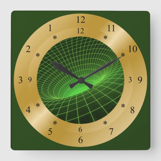 Time Machine Clock ~ Space/Time Continuum ~ Vierkante Klok (Voorkant)