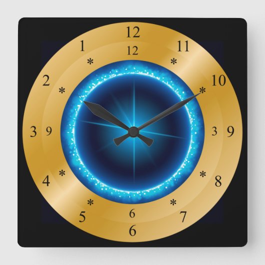 Time Machine Clock ~ Star of India ~ Time Travel ~ Vierkante Klok (Voorkant)