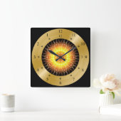 Time Machine Clock ~ Toasted Sun ~ Vierkante Klok (Huis)