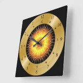 Time Machine Clock ~ Toasted Sun ~ Vierkante Klok (Hoek)