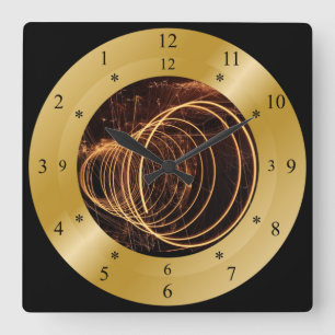 Time Machine Clock ~ Wormhole ~ Time Travel ~ Vierkante Klok