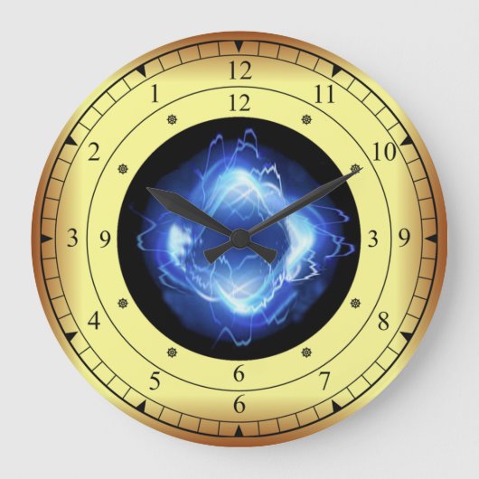 Time Machine ~ Ggloing Blue Wave Time Portal ~ Grote Klok (Voorkant)