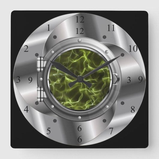 Time Machine Portal ~XZZ 02~Time/Space/Continuum ~ Vierkante Klok (Voorkant)