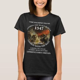 TIME MACHINE REIZEN LONDEN 1347 ZWARTE PEST T-SHIRT
