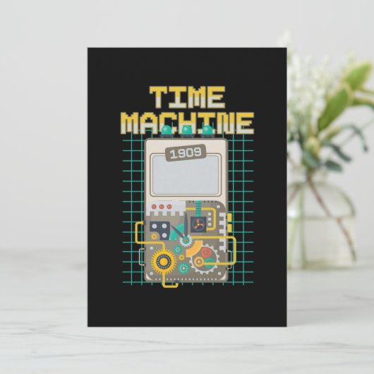 Time Machine Retro Time Traveling Cadeaus Kaart (Staand voorkant)