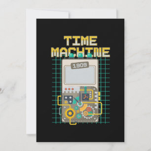 Time Machine Retro  Time Traveling Cadeaus Kaart