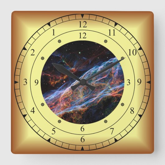 Time Machine ~ Veil Nebula ~ Time Portal ~ Vierkante Klok (Voorkant)