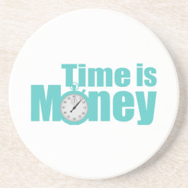 Time Money Onderzetters:  ontwerp Zandsteen Onderzetter