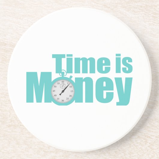 Time Money Onderzetters:  ontwerp Zandsteen Onderzetter (Voorkant)