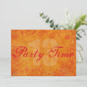Time Oranje 13th Birthday Invitation Kaart (Staand voorkant)