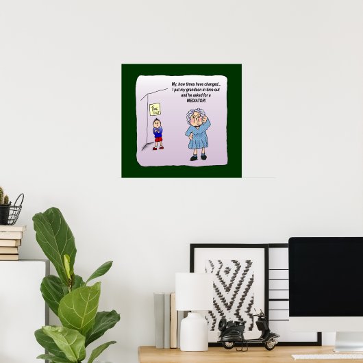 Time-out Funny Maw Poster Print (Thuiskantoor)