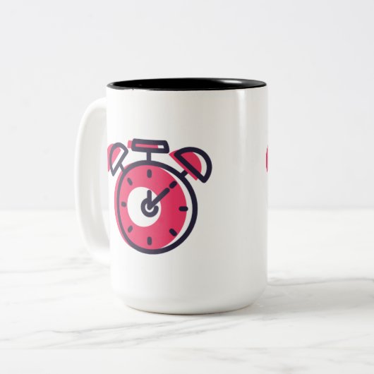 Time over  tweekleurige koffiemok (Voorkant links)