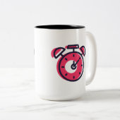 Time over  tweekleurige koffiemok (Voorkant rechts)