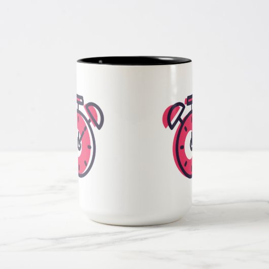 Time over tweekleurige koffiemok (Center)