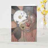 Time Piece on Leather wenskaart Kaart (Gele Bloem)