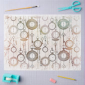 Time Pocket Watts and Keys Decoupage Tissuepapier (Craft)