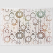 Time Pocket Watts and Keys Decoupage Tissuepapier (Voorkant)