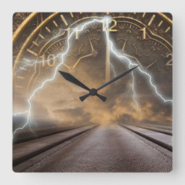 Time Portal Vortex Paranormal Vierkante Klok