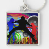 Time-Premium Square Sleutelhanger voor feestdagen (Voorkant)