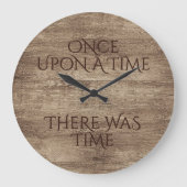 Time Quote op Shabby Chic Faux Wood Grain Pattern Grote Klok (Voorkant)