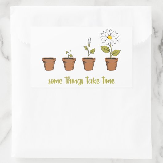 Time Rechthoekige Sticker (Tas)