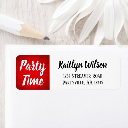 Time Red Sunburst Etiket (Insitu)