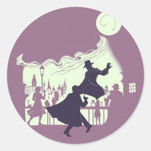 Time-Shadow Duel: Retro Noir Fantasy Sticker