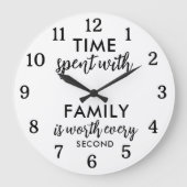 Time Spent With Family Quote Text Black And White Grote Klok (Voorkant)