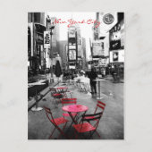 Time Square Black White Red Briefkaart (Voorkant)