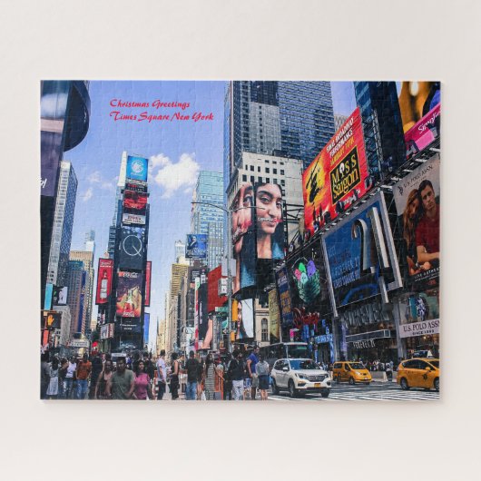 Time Square New York.Kerstgroeten Legpuzzel (Horizontaal)