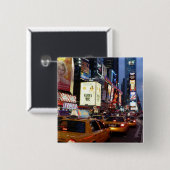 Time Square Taxis Vierkante Button 5,1 Cm (Voorkant /achterkant)