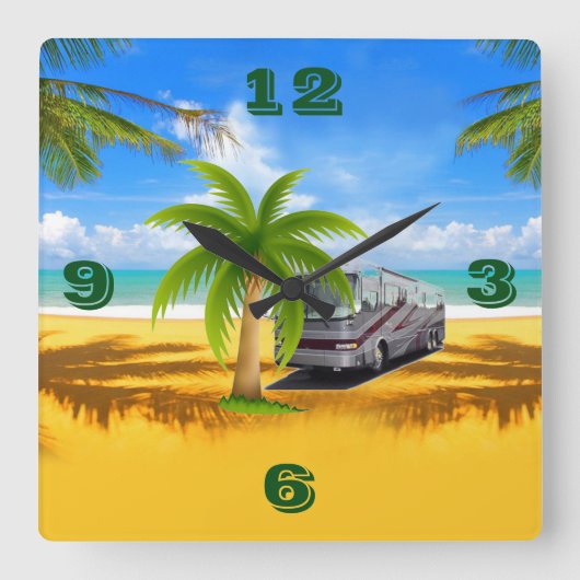 TIME Tic Toc Wall Clocks Vierkante Klok (Voorkant)