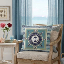 Time To Adventure Custom Maritime Boat Name Kussen