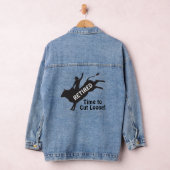 Time to Cut Loose Bull Ridin' Rodeo Retirement Denim Jacket (Hangar)