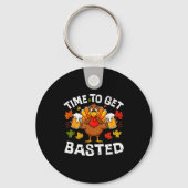 Time To Get Basted Funny Beer Thanksgiving Turkey Sleutelhanger (Voorkant)