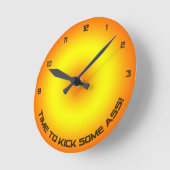 Time To Kick. Wall Clock Ronde Klok (Hoek)