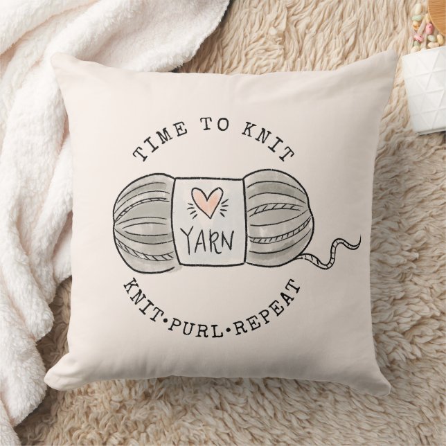 Time to Knit Blush Pink Kussen (Deken)