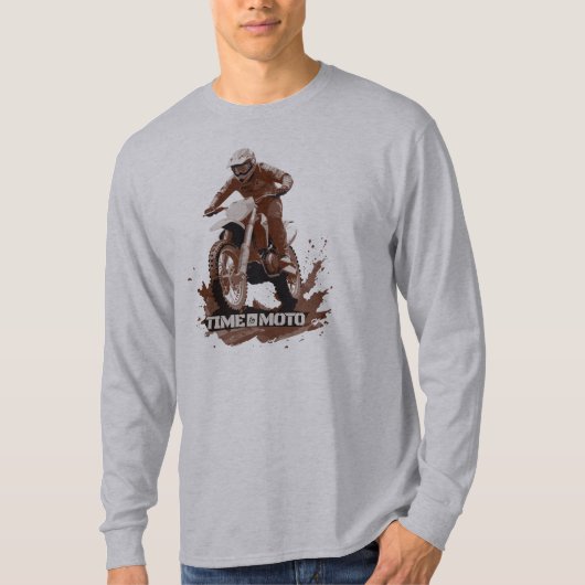 Time to Moto Dirt Bike Graphic Long Sleve T-Shirt (Voorkant)