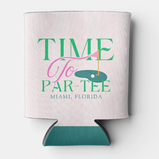 Time to Par-Tee Fun Golf Themed Bachelorette Blikjeskoeler (Voorkant)