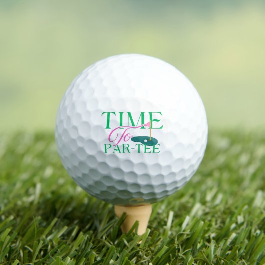 Time to Par-Tee Fun Golf Themed Bachelorette Golfballen (Insitu Shirt)