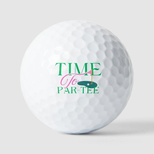 Time to Par-Tee Fun Golf Themed Bachelorette Golfballen (Voorkant)