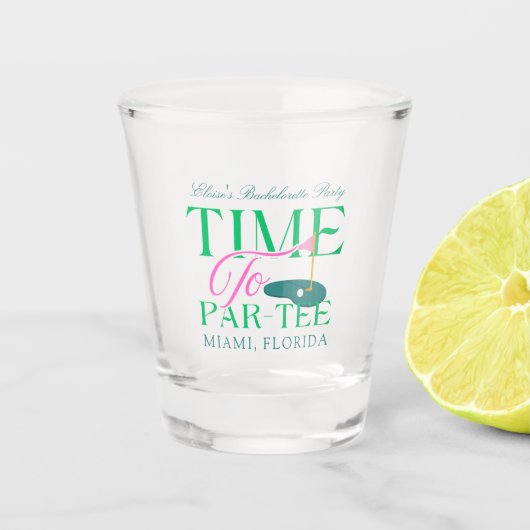 Time to Par-Tee Golf Bachelorette Shot Glas (Voorkant)