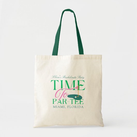 Time to Par-Tee Golf Bachelorette Tote Bag (Voorkant)