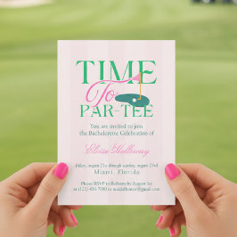 Time to Party Fun Golf Themed Bachelorette Kaart