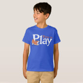 Time to Play Fun Graphic Blue Kids' T-Shirt (Voorkant volledig)