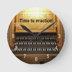 Time to practice muzicians wall clock ronde klok