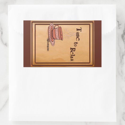 Time to Relax brown Rectangular Sticker Label (Tas)